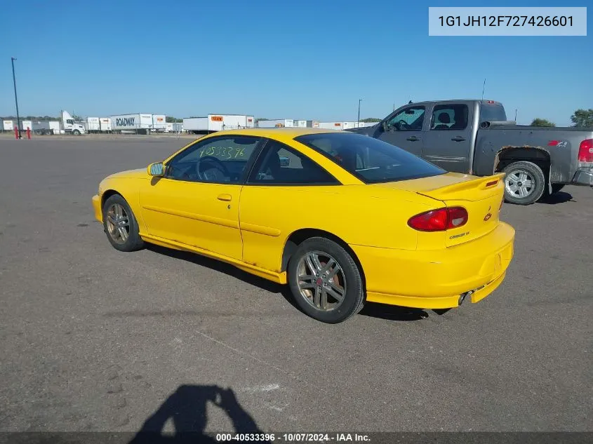 2002 Chevrolet Cavalier Z24 VIN: 1G1JH12F727426601 Lot: 40533396