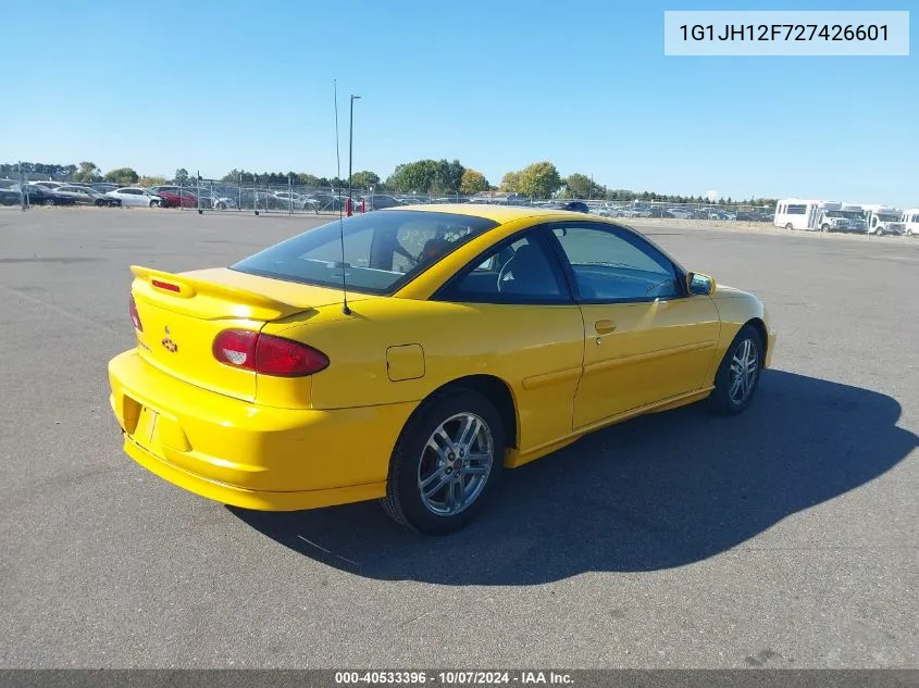 2002 Chevrolet Cavalier Z24 VIN: 1G1JH12F727426601 Lot: 40533396