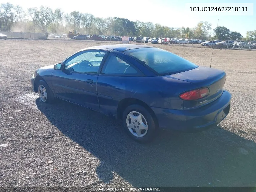 2002 Chevrolet Cavalier VIN: 1G1JC124627218111 Lot: 40542818