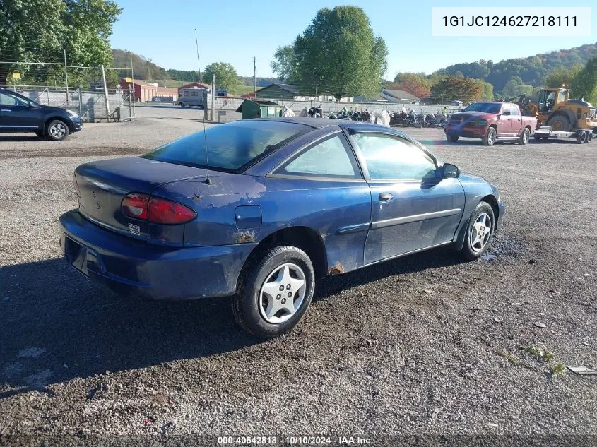 1G1JC124627218111 2002 Chevrolet Cavalier