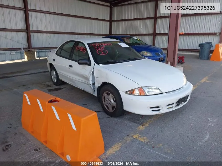 2002 Chevrolet Cavalier Cng VIN: 1G1JC524227395326 Lot: 40548633