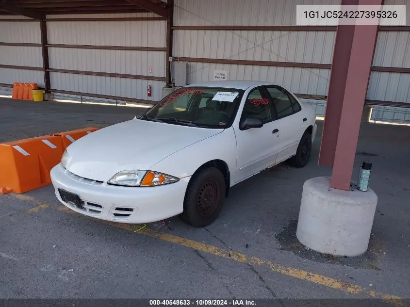 2002 Chevrolet Cavalier Cng VIN: 1G1JC524227395326 Lot: 40548633