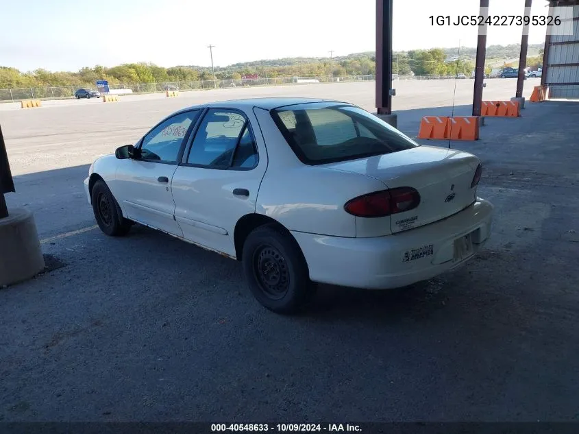 2002 Chevrolet Cavalier Cng VIN: 1G1JC524227395326 Lot: 40548633