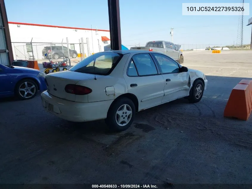 2002 Chevrolet Cavalier Cng VIN: 1G1JC524227395326 Lot: 40548633