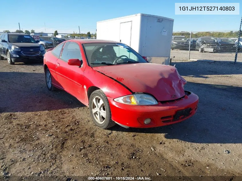 2002 Chevrolet Cavalier Z24 VIN: 1G1JH12T527140803 Lot: 40607601