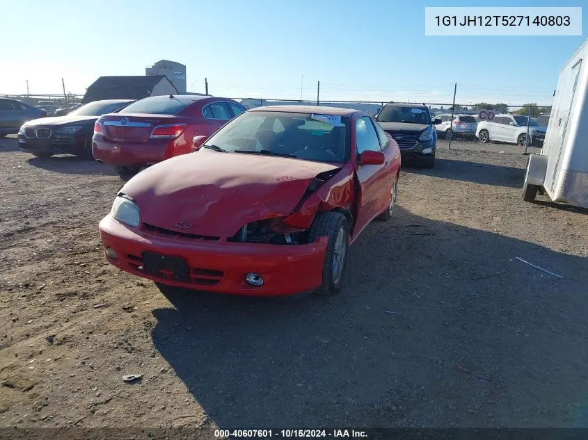 2002 Chevrolet Cavalier Z24 VIN: 1G1JH12T527140803 Lot: 40607601