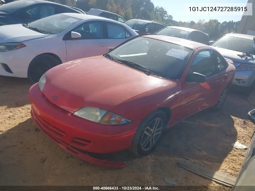 2002 Chevrolet Cavalier VIN: 1G1JC124727285915 Lot: 40666433