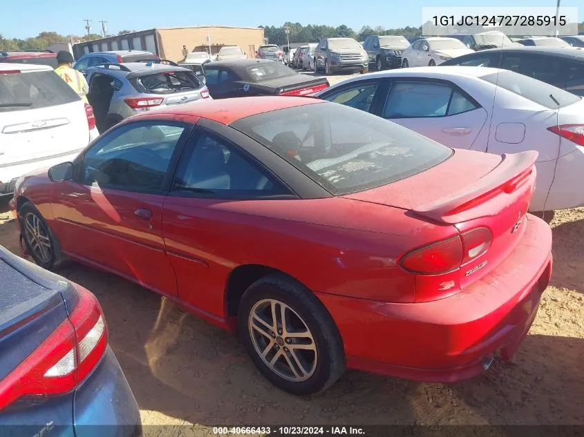 2002 Chevrolet Cavalier VIN: 1G1JC124727285915 Lot: 40666433