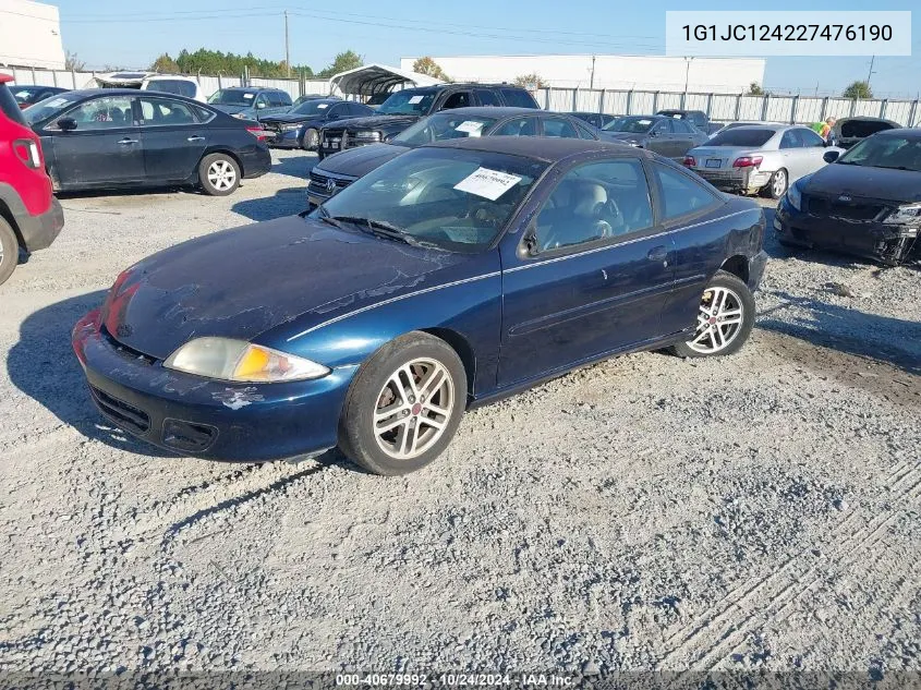 2002 Chevrolet Cavalier VIN: 1G1JC124227476190 Lot: 40679992