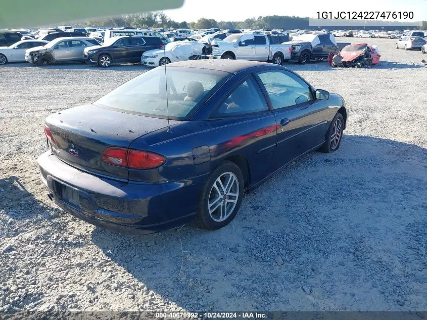 2002 Chevrolet Cavalier VIN: 1G1JC124227476190 Lot: 40679992