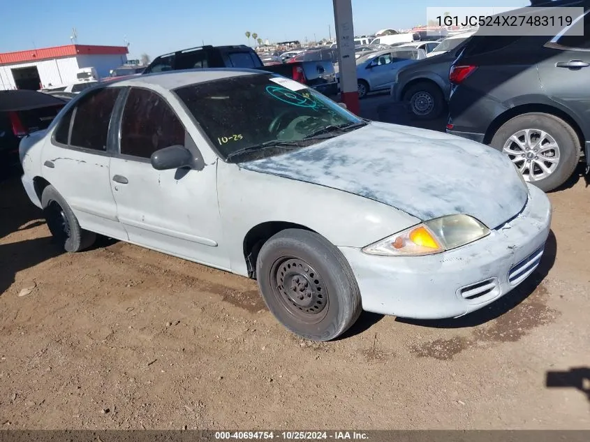 1G1JC524X27483119 2002 Chevrolet Cavalier