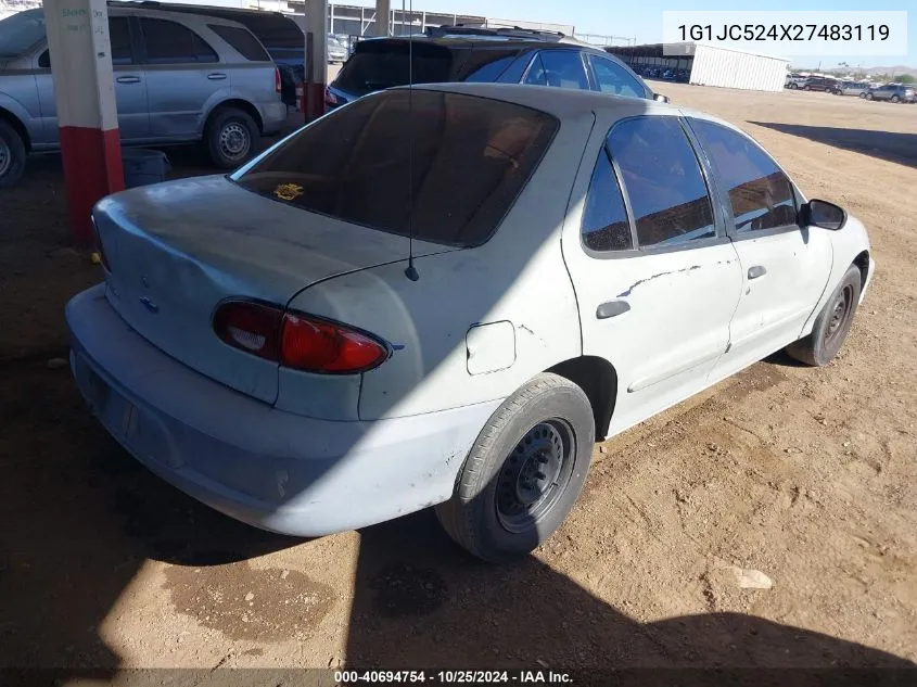 1G1JC524X27483119 2002 Chevrolet Cavalier