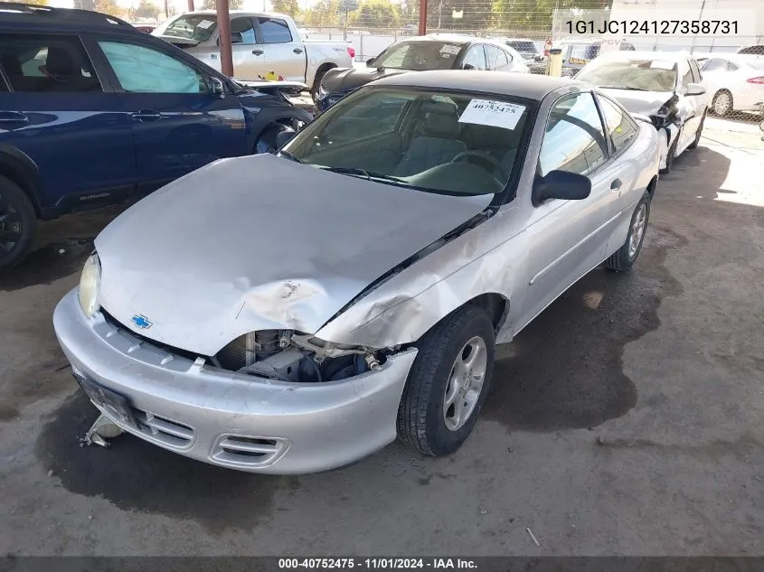 2002 Chevrolet Cavalier VIN: 1G1JC124127358731 Lot: 40752475