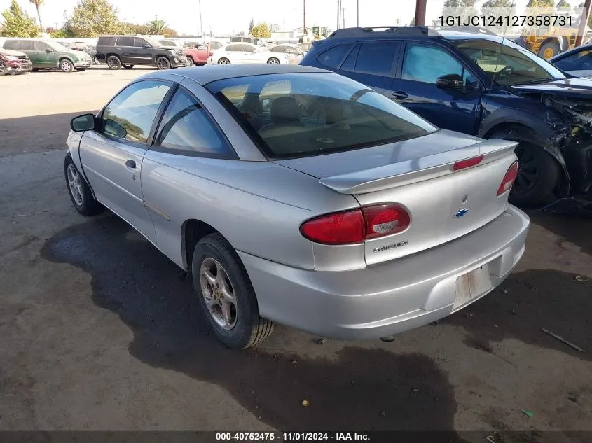 2002 Chevrolet Cavalier VIN: 1G1JC124127358731 Lot: 40752475