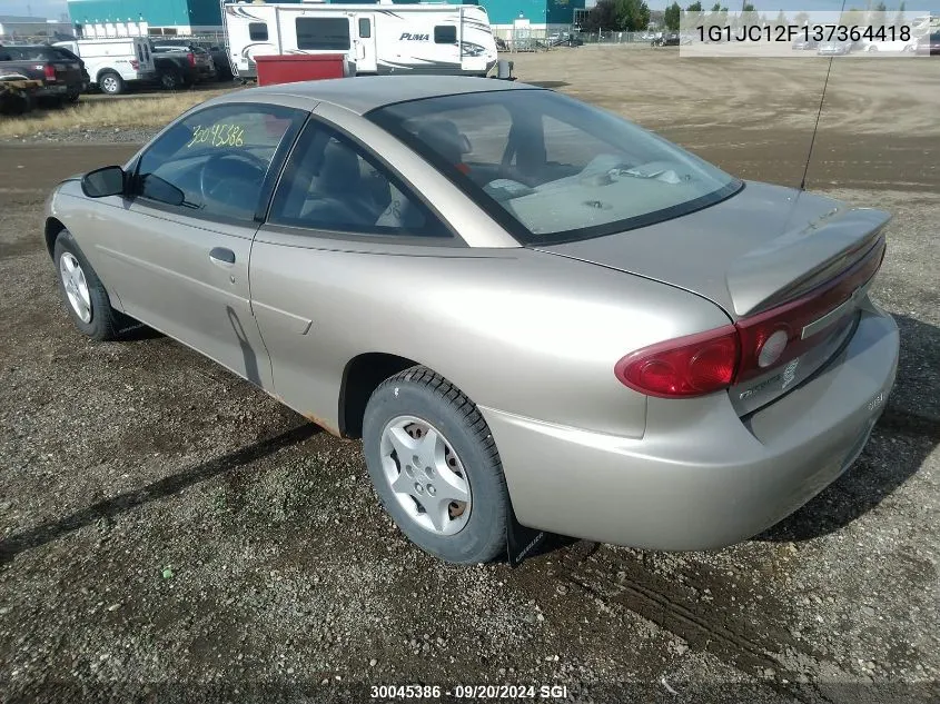 2003 Chevrolet Cavalier VIN: 1G1JC12F137364418 Lot: 30045386