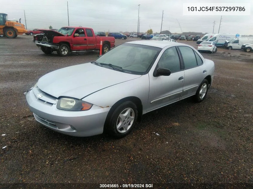 2003 Chevrolet Cavalier VIN: 1G1JC54F537299786 Lot: 30045665