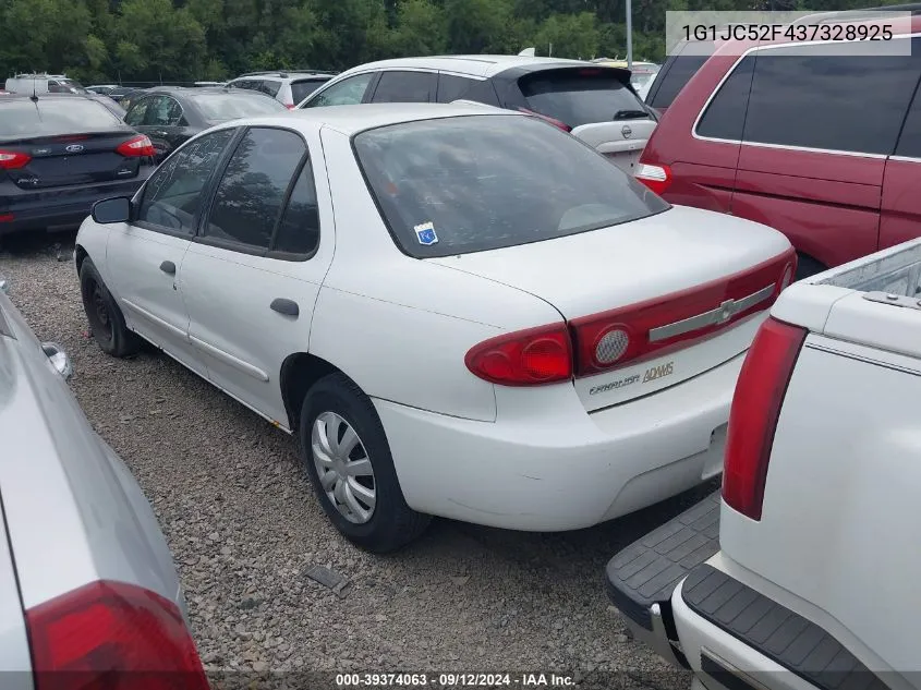 2003 Chevrolet Cavalier VIN: 1G1JC52F437328925 Lot: 39374063