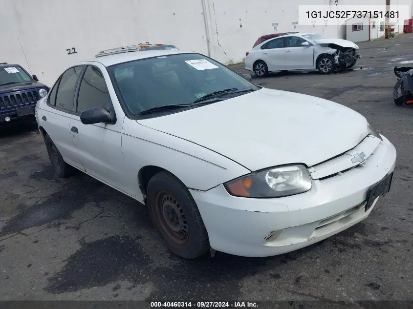 2003 Chevrolet Cavalier VIN: 1G1JC52F737151481 Lot: 40460314