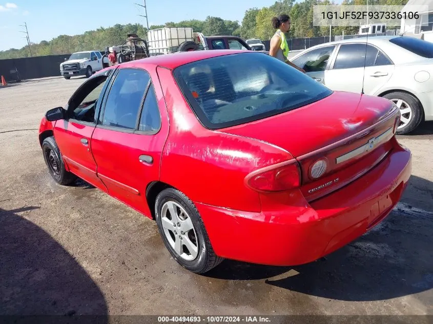 2003 Chevrolet Cavalier Ls VIN: 1G1JF52F937336106 Lot: 40494693