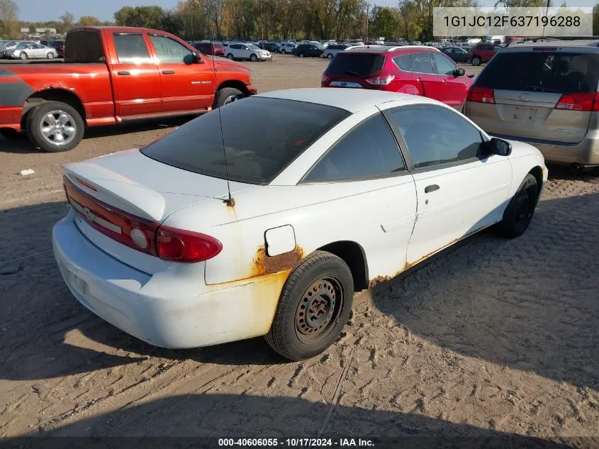 2003 Chevrolet Cavalier VIN: 1G1JC12F637196288 Lot: 40606055