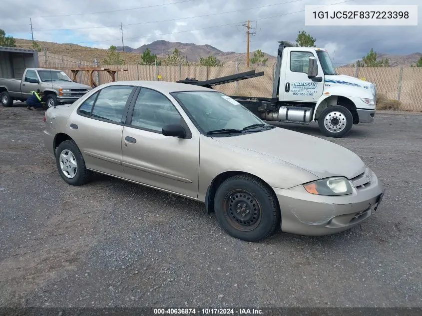 2003 Chevrolet Cavalier VIN: 1G1JC52F837223398 Lot: 40636874