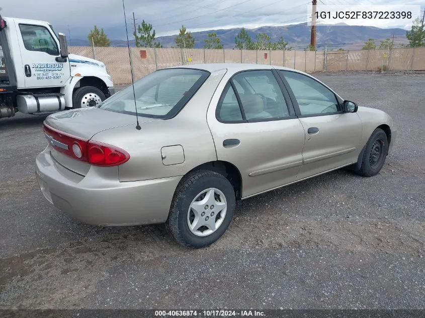 2003 Chevrolet Cavalier VIN: 1G1JC52F837223398 Lot: 40636874