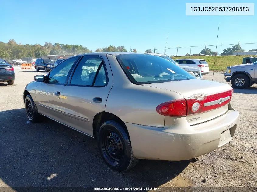 2003 Chevrolet Cavalier VIN: 1G1JC52F537208583 Lot: 40649086