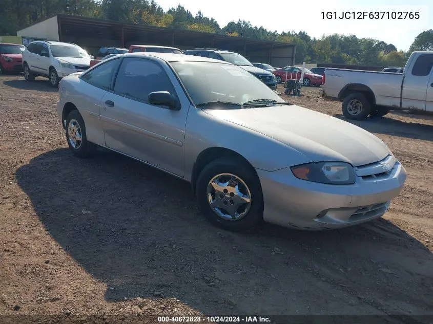 2003 Chevrolet Cavalier VIN: 1G1JC12F637102765 Lot: 40672828