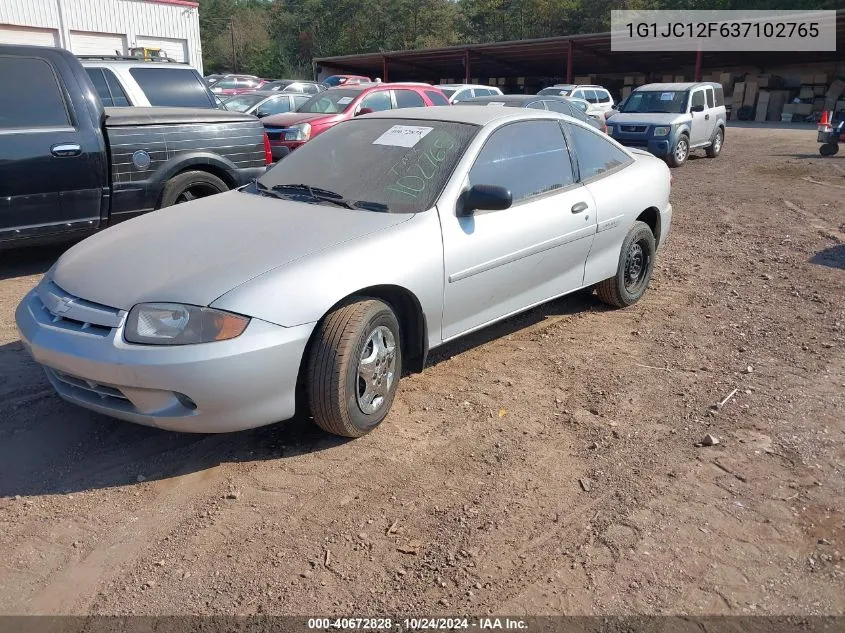 2003 Chevrolet Cavalier VIN: 1G1JC12F637102765 Lot: 40672828