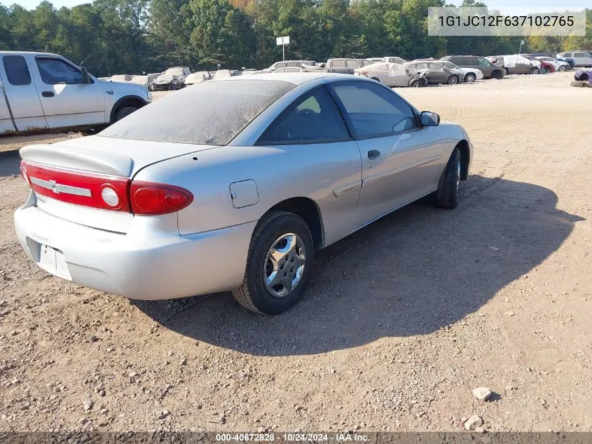 2003 Chevrolet Cavalier VIN: 1G1JC12F637102765 Lot: 40672828