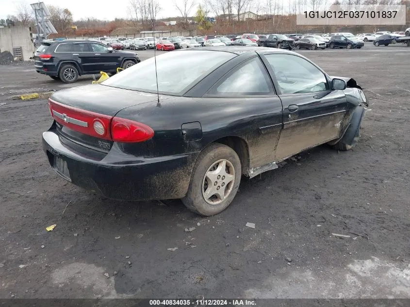 2003 Chevrolet Cavalier VIN: 1G1JC12F037101837 Lot: 40834035