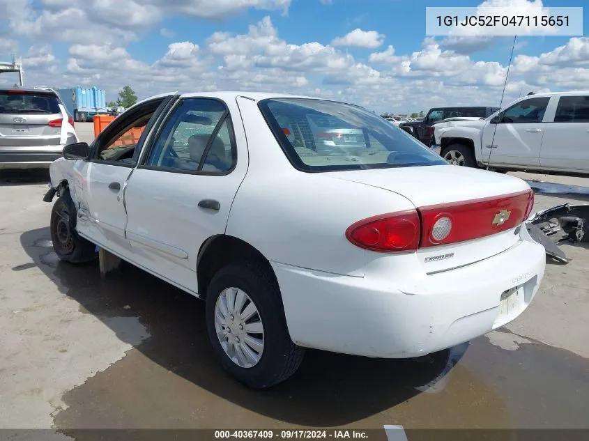 1G1JC52F047115651 2004 Chevrolet Cavalier