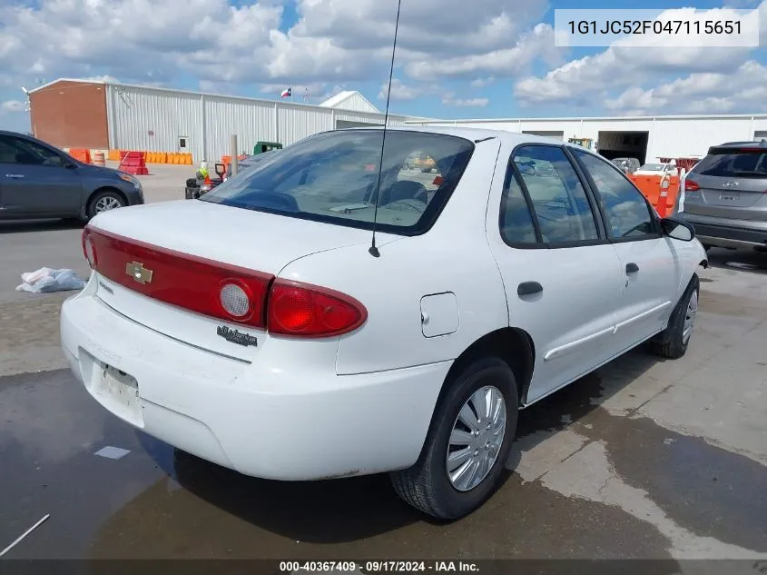 1G1JC52F047115651 2004 Chevrolet Cavalier