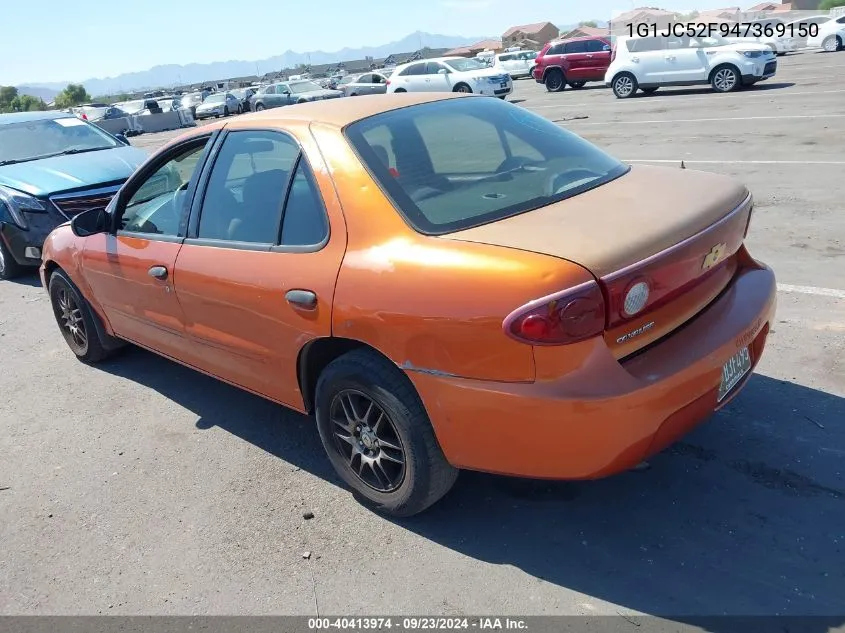 2004 Chevrolet Cavalier VIN: 1G1JC52F947369150 Lot: 40413974