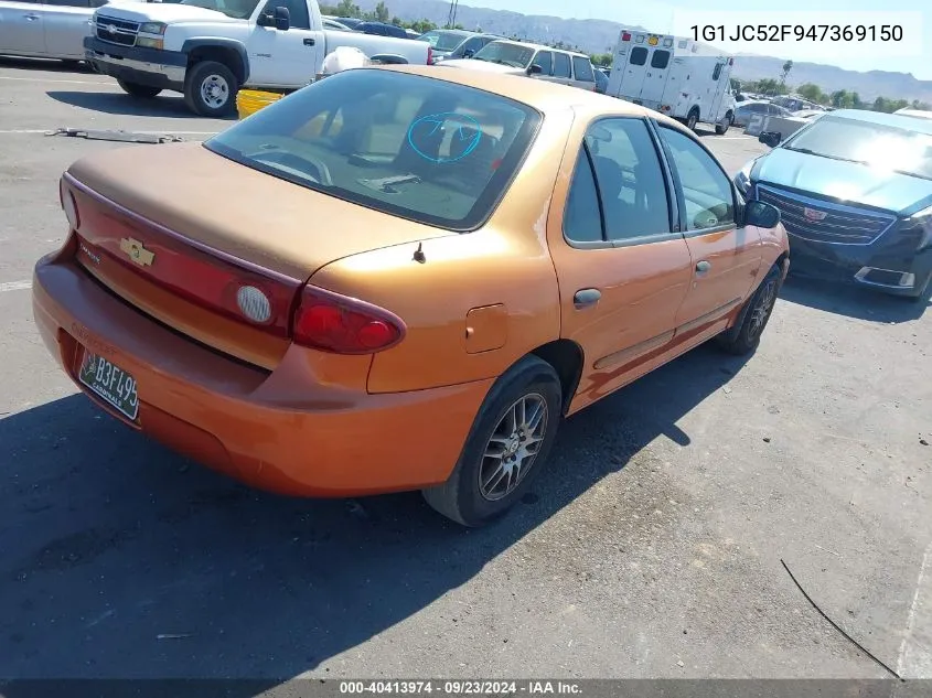 2004 Chevrolet Cavalier VIN: 1G1JC52F947369150 Lot: 40413974