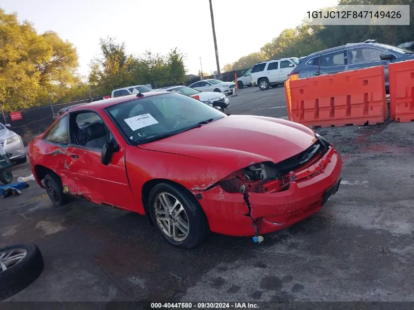 2004 Chevrolet Cavalier VIN: 1G1JC12F847149426 Lot: 40447580