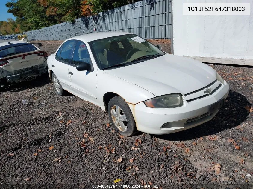 2004 Chevrolet Cavalier Ls VIN: 1G1JF52F647318003 Lot: 40542767