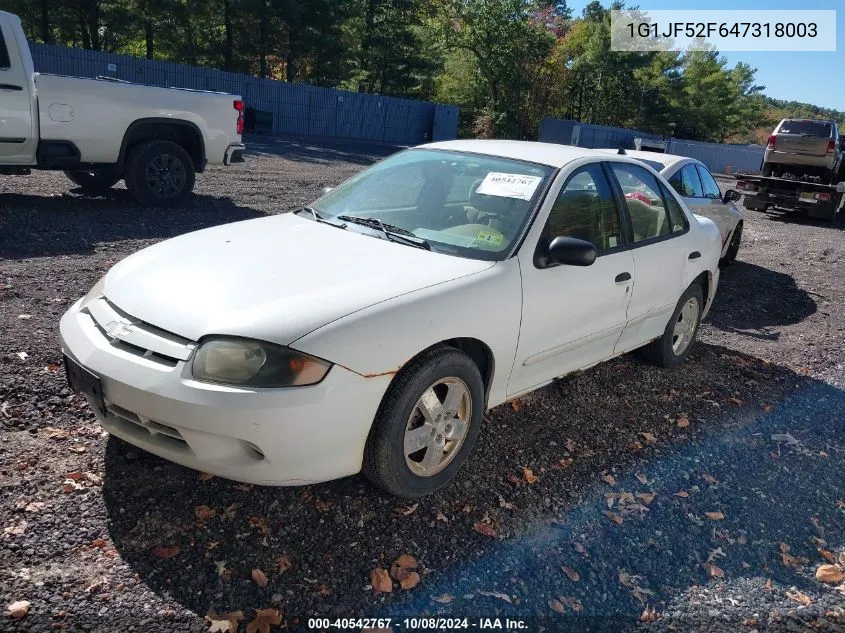 2004 Chevrolet Cavalier Ls VIN: 1G1JF52F647318003 Lot: 40542767