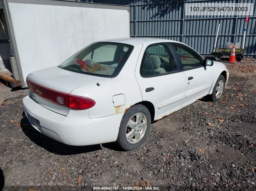 2004 Chevrolet Cavalier Ls VIN: 1G1JF52F647318003 Lot: 40542767