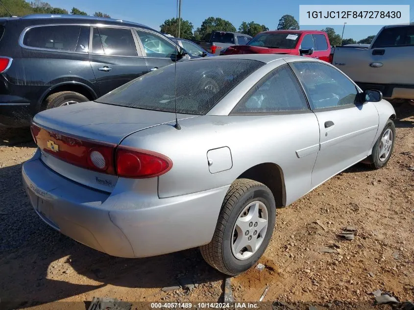 2004 Chevrolet Cavalier VIN: 1G1JC12F847278430 Lot: 40571489