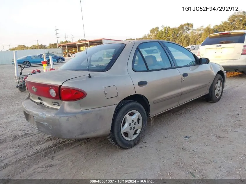 2004 Chevrolet Cavalier VIN: 1G1JC52F947292912 Lot: 40581337