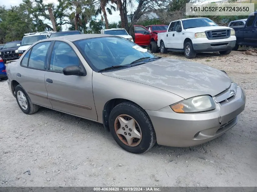 2004 Chevrolet Cavalier VIN: 1G1JC52F247243650 Lot: 40636620