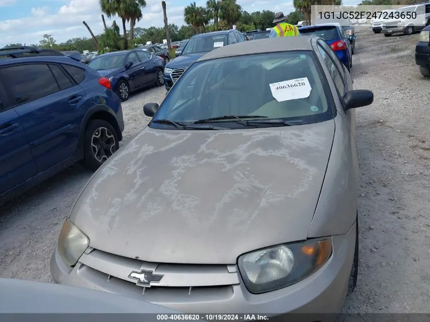 2004 Chevrolet Cavalier VIN: 1G1JC52F247243650 Lot: 40636620