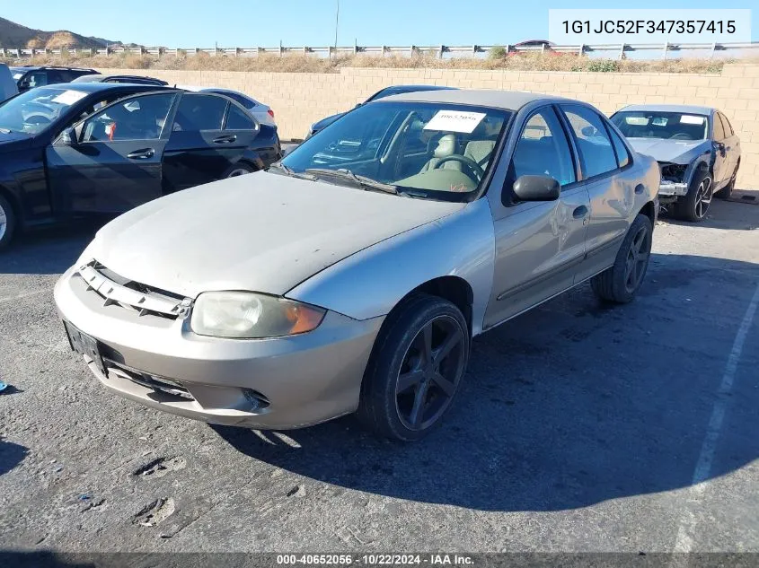 2004 Chevrolet Cavalier VIN: 1G1JC52F347357415 Lot: 40652056