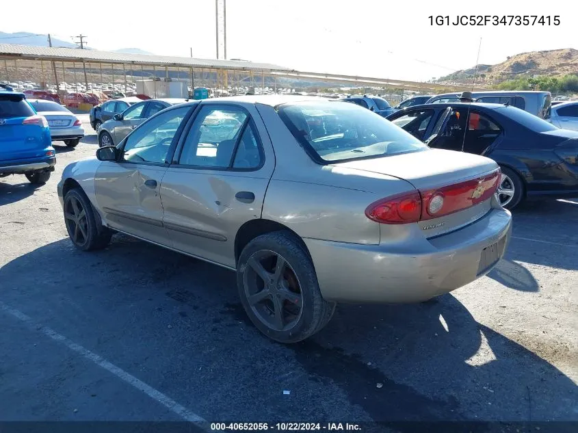 2004 Chevrolet Cavalier VIN: 1G1JC52F347357415 Lot: 40652056