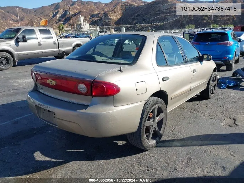 2004 Chevrolet Cavalier VIN: 1G1JC52F347357415 Lot: 40652056