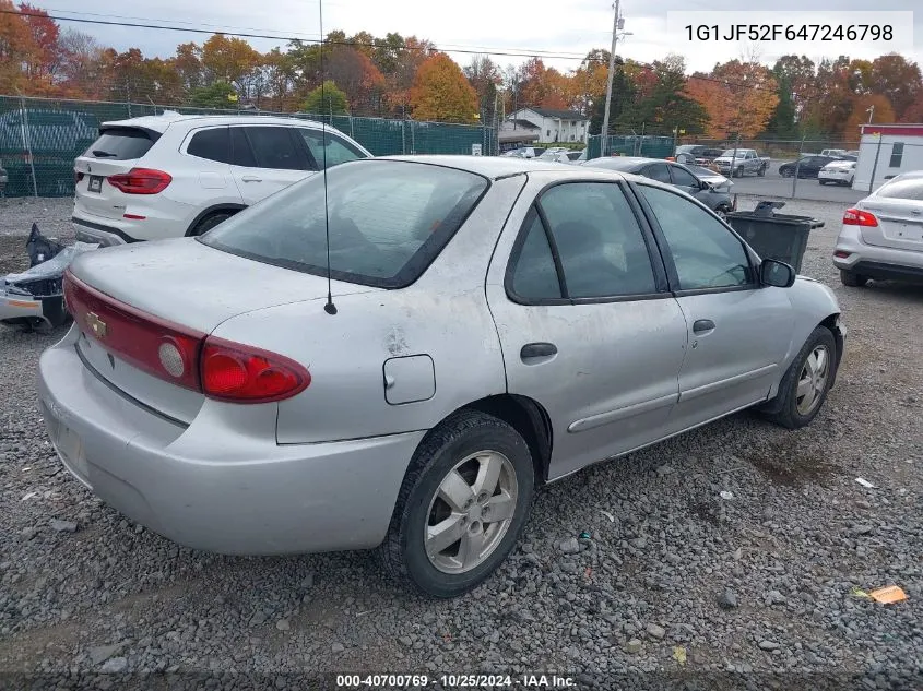 2004 Chevrolet Cavalier Ls VIN: 1G1JF52F647246798 Lot: 40700769