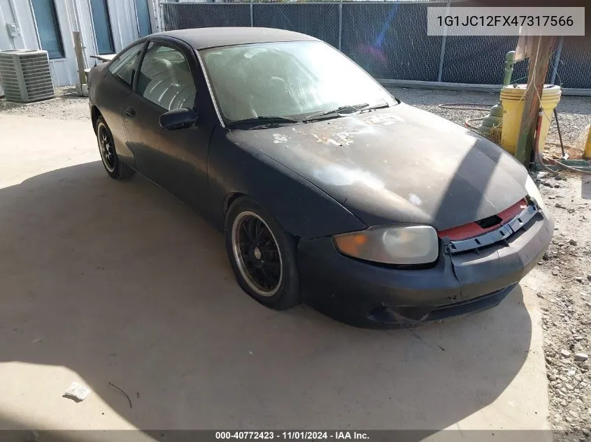 2004 Chevrolet Cavalier VIN: 1G1JC12FX47317566 Lot: 40772423