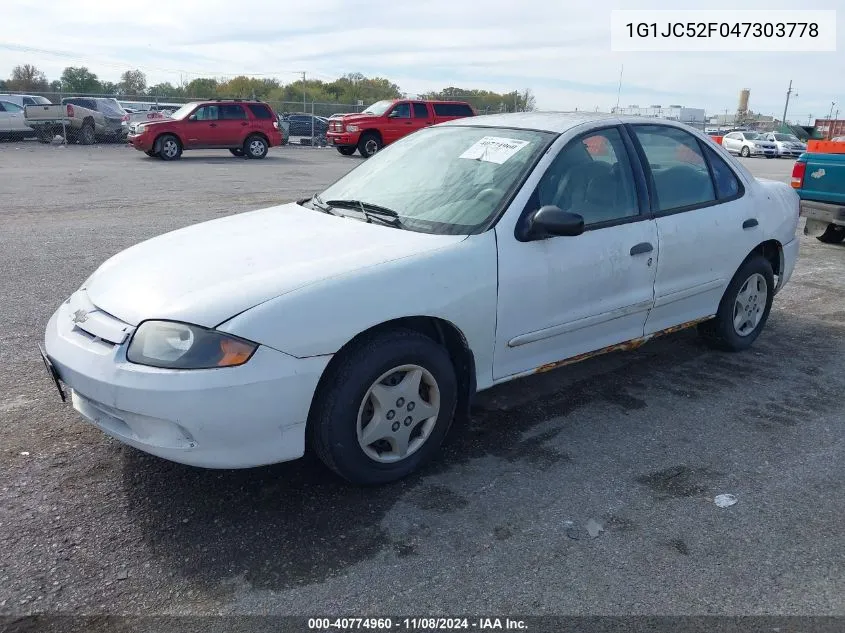 2004 Chevrolet Cavalier VIN: 1G1JC52F047303778 Lot: 40774960