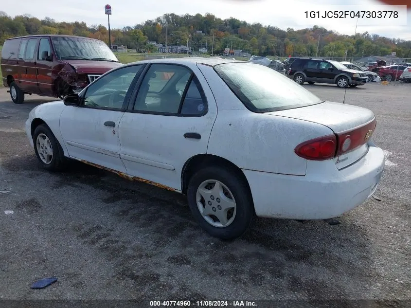 2004 Chevrolet Cavalier VIN: 1G1JC52F047303778 Lot: 40774960